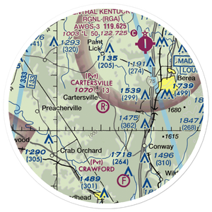 Cartersville Airport (05KY) VFR Sectional Sticker (20 mile)
