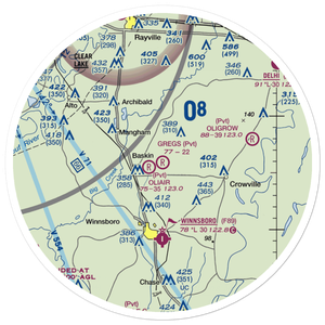 Greg's Flying Service Airport (05LA) VFR Sectional Sticker (30 mile)