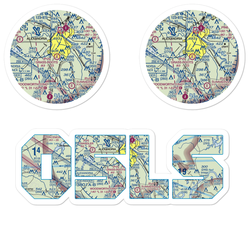 Grass Roots Airport (05LS) VFR Sectional Sticker Pack 