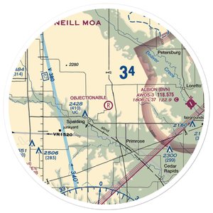 Mc Kay Airport (05NE) VFR Sectional Sticker (30 mile)