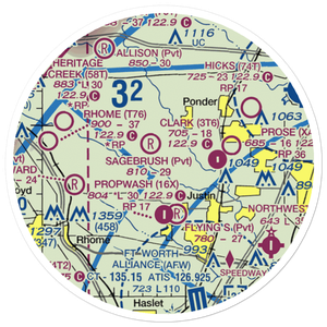 Dew Drop Airport (05TS) VFR Sectional Sticker (20 mile)