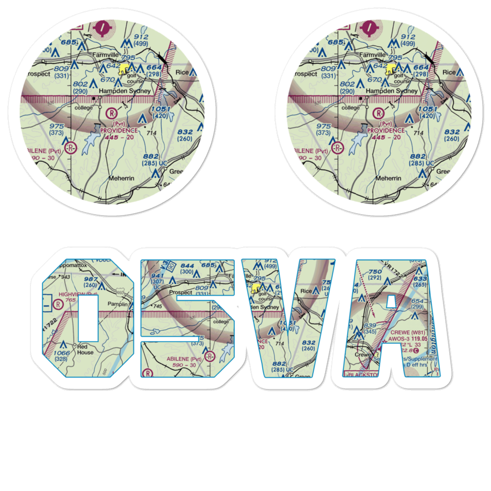 Providence Airport (05VA) VFR Sectional Sticker Pack 