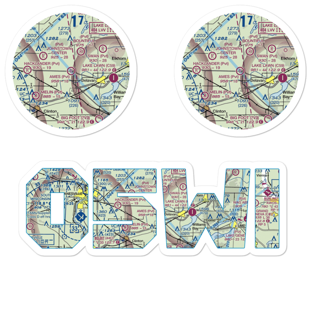 Ames Private Airport (05WI) VFR Sectional Sticker Pack 