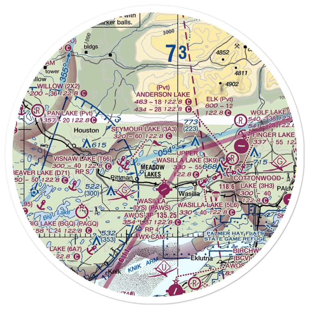June Lake Airpark (06AK) VFR Sectional Sticker (30 mile) 