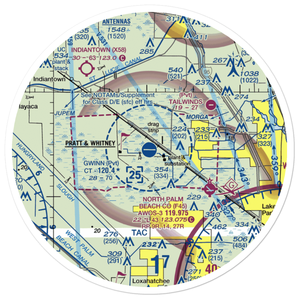 William P Gwinn Airport (06FA) VFR Sectional Sticker (30 mile) 