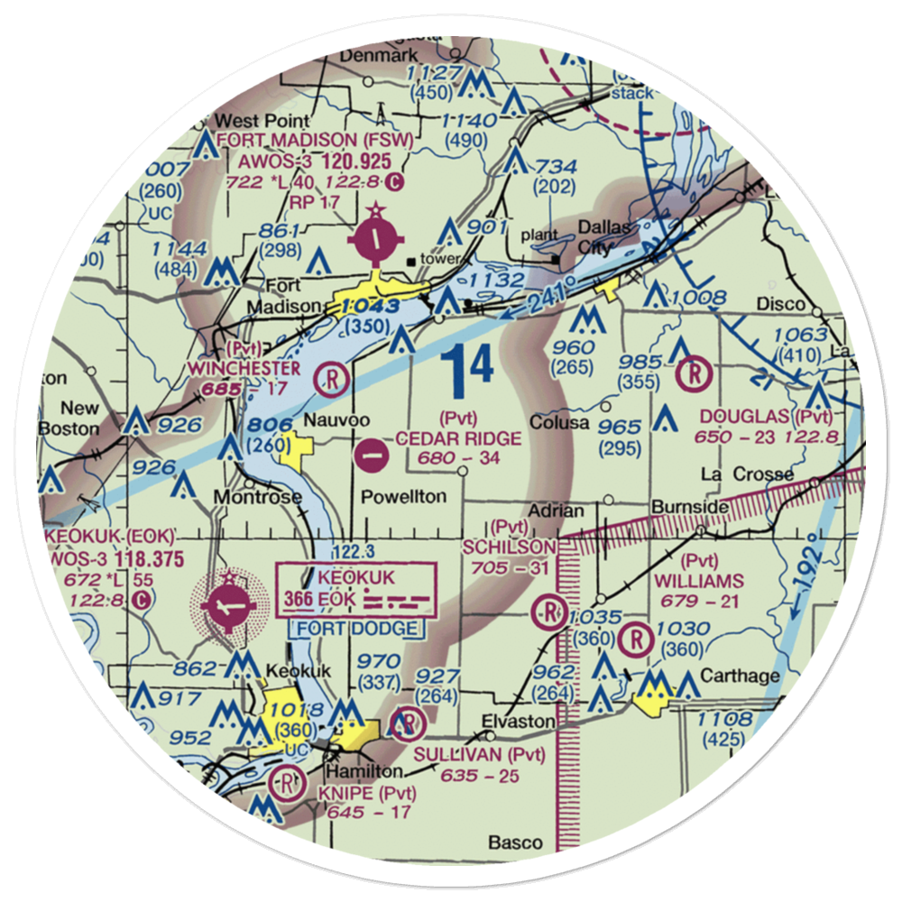 Sinele Strip (06IS) VFR Sectional Sticker (30 mile) 