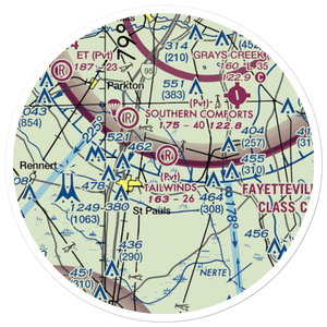 Tailwinds Airport (06NC) VFR Sectional Sticker (20 mile)