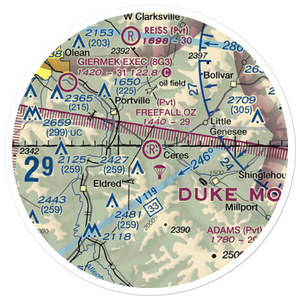 Freefall Oz Airport (06PA) VFR Sectional Sticker (20 mile)