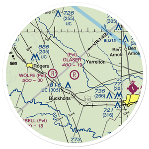 Glaser Field (06TA) VFR Sectional Sticker (20 mile)