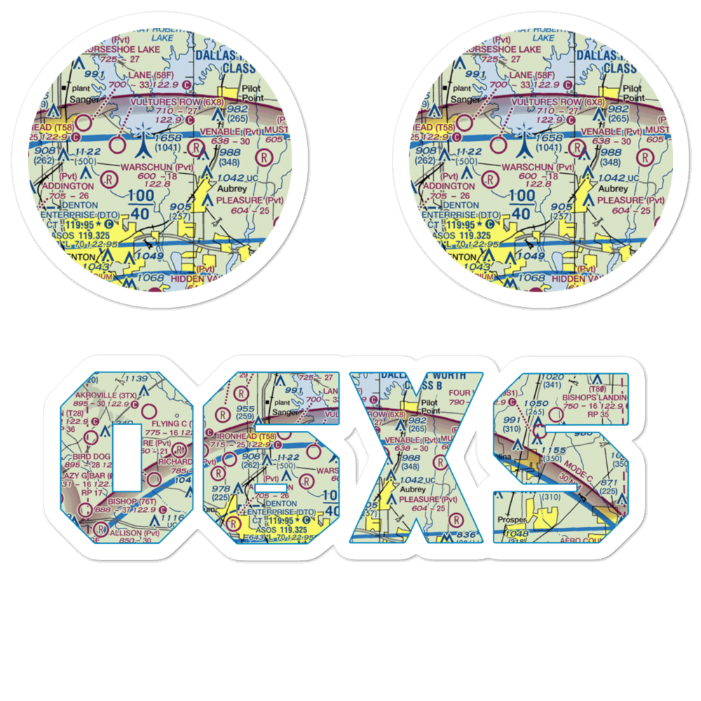 Campbell Field (06XS) VFR Sectional Sticker Pack 