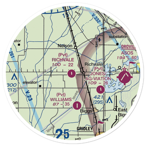 Richvale Airport (07CL) VFR Sectional Sticker (20 mile)