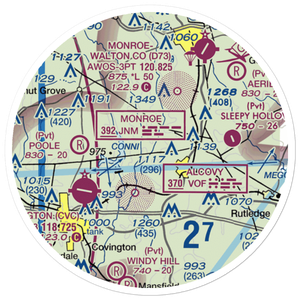 Alcovy Airport (07GA) VFR Sectional Sticker (20 mile)