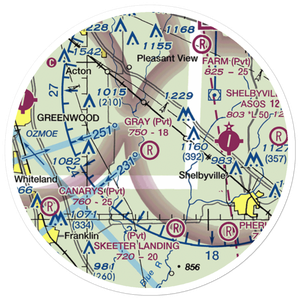 Gray Airport (07IN) VFR Sectional Sticker (20 mile)