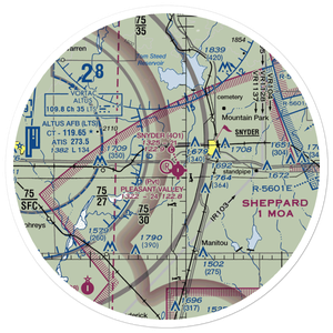 Pleasant Valley Airport (07OK) VFR Sectional Sticker (30 mile)