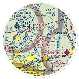 Cross-Country Estates Airport (07TS) VFR Sectional Sticker (20 mile)