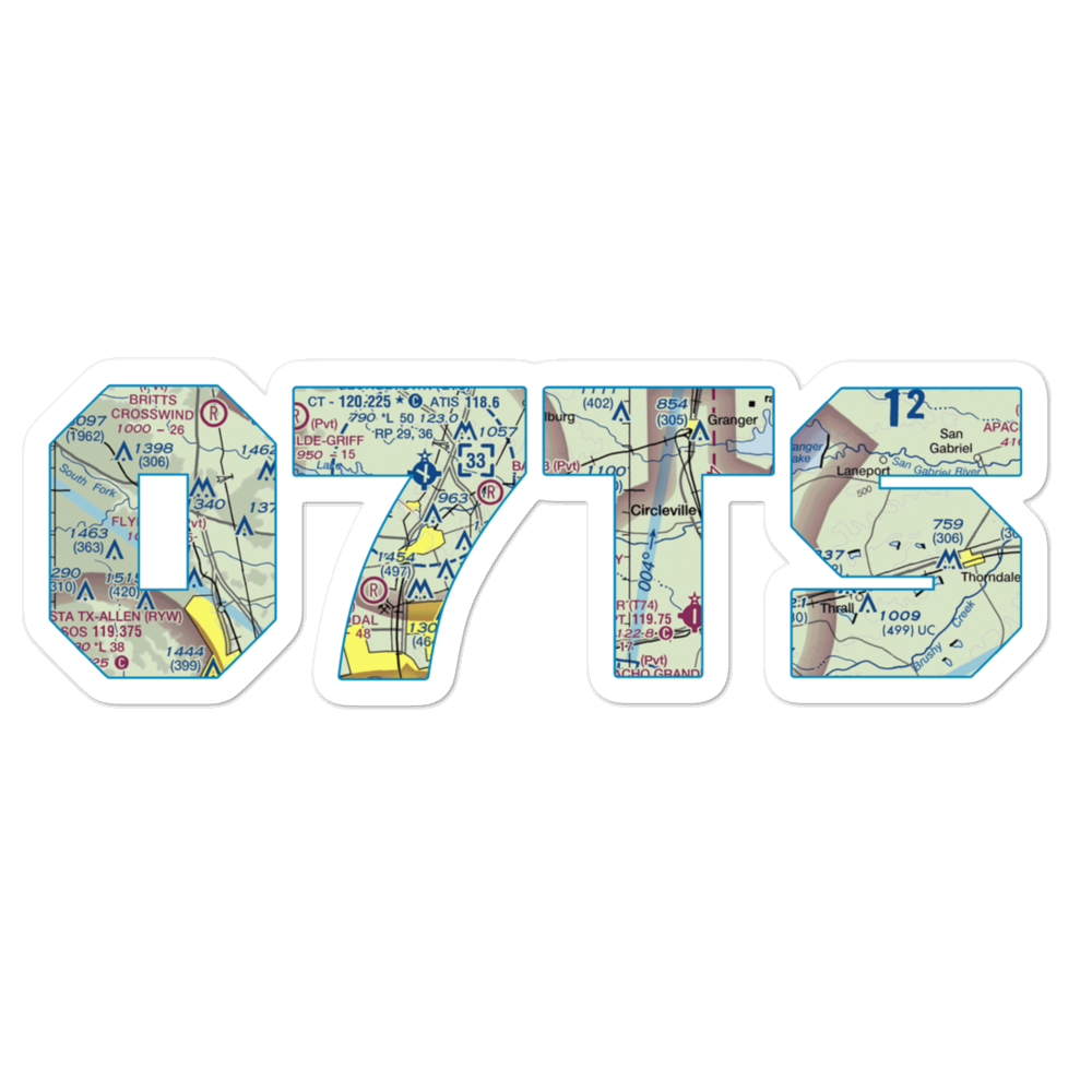 Cross-Country Estates Airport (07TS) VFR Sectional Sticker 