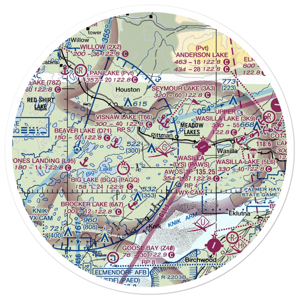 Fisher Airport (08AK) VFR Sectional Sticker (30 mile) 