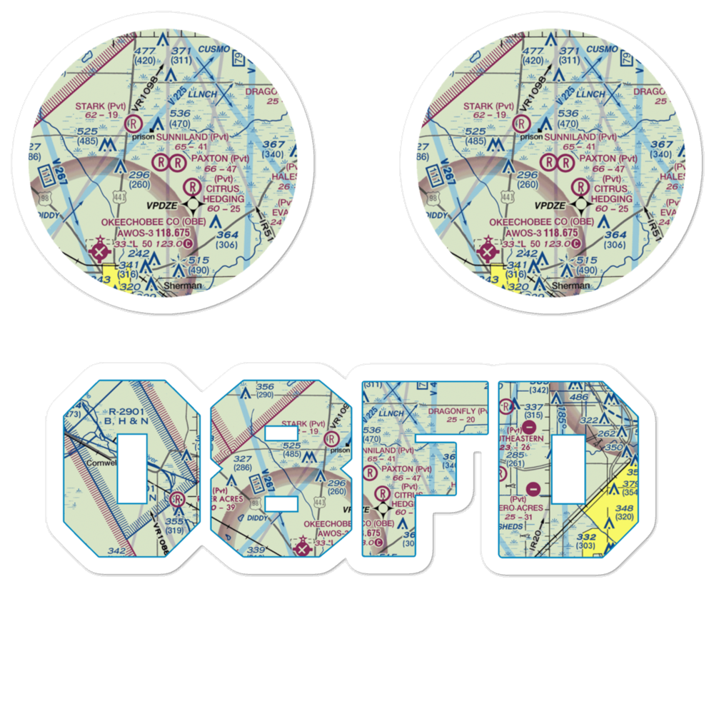 Sunniland Ranch Airport (08FD) VFR Sectional Sticker Pack 