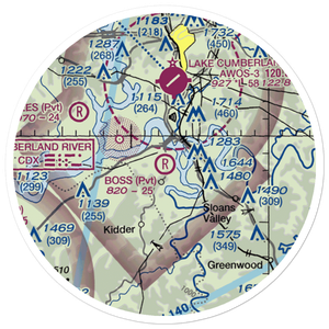 Boss Airport (08KY) VFR Sectional Sticker (20 mile)