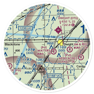 Sauer Airport (08LL) VFR Sectional Sticker (20 mile)