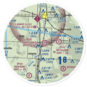 Twin Oaks Airport (08MO) VFR Sectional Sticker (20 mile)