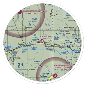 Laurel Municipal Airport (08NE) VFR Sectional Sticker (30 mile)