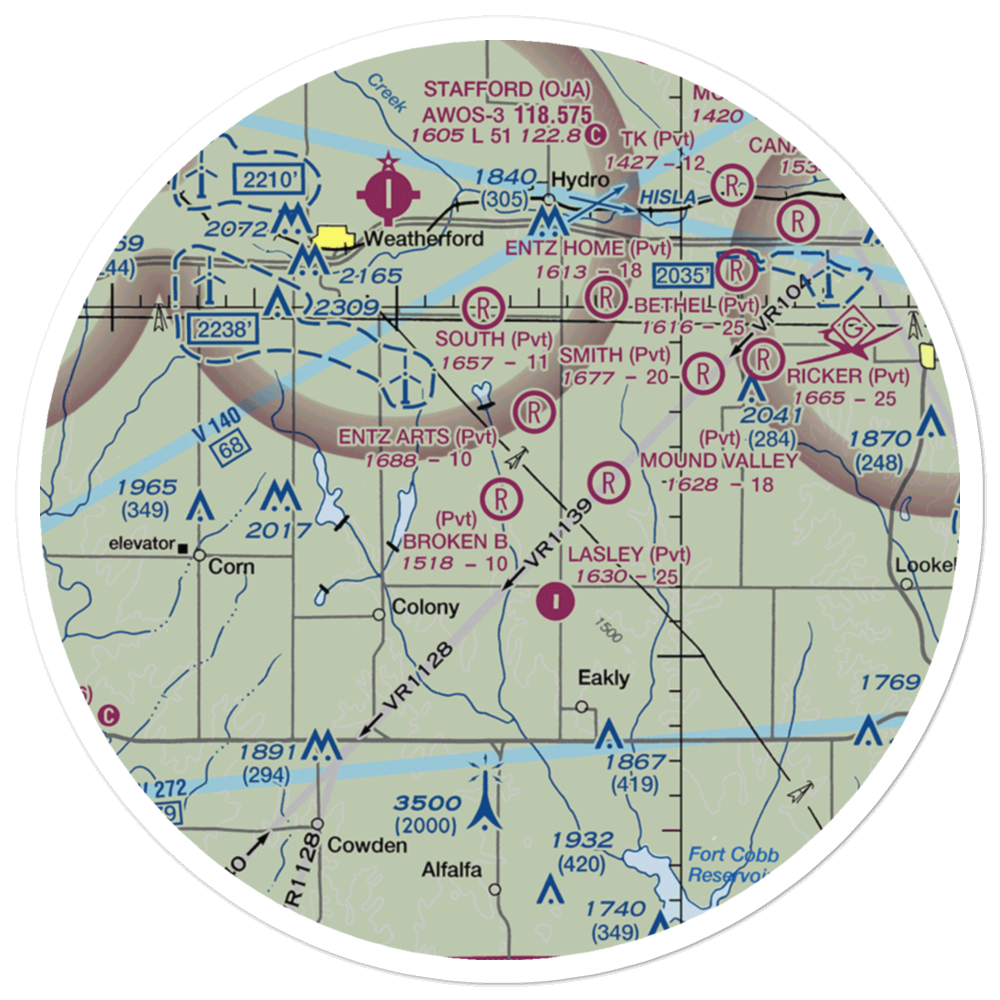 Broken B Airport (08OL) VFR Sectional Sticker (30 mile) 