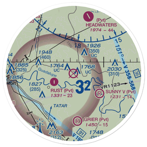 B. J. Mc Combs Sisterdale Airport (08TE) VFR Sectional Sticker (20 mile)