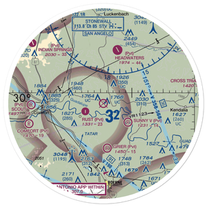 B. J. Mc Combs Sisterdale Airport (08TE) VFR Sectional Sticker (30 mile)