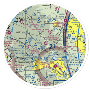 Cross Wind Airport (08TX) VFR Sectional Sticker (30 mile)