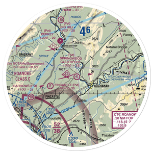 Springwood Airstrip (08VA) VFR Sectional Sticker (30 mile)