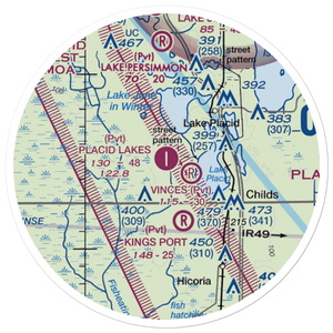 Placid Lakes Airport (09FA) VFR Sectional Sticker (20 mile)