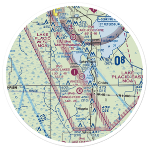 Placid Lakes Airport (09FA) VFR Sectional Sticker (30 mile)