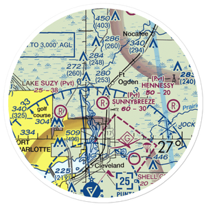 Sunnybreeze Airport (09FL) VFR Sectional Sticker (20 mile)