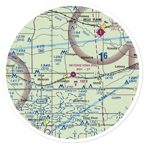 Skydive Iowa Airport (09IA) VFR Sectional Sticker (30 mile)