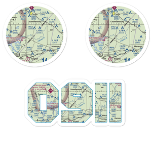 Gibbons Field (09II) VFR Sectional Sticker Pack