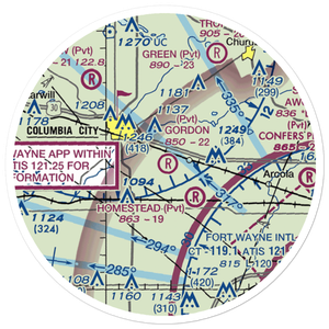 Gordon Airport (09IN) VFR Sectional Sticker (20 mile)