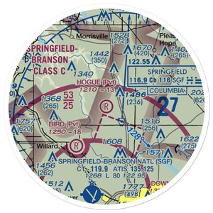 Hogue Farm Airport (09MO) VFR Sectional Sticker (20 mile)