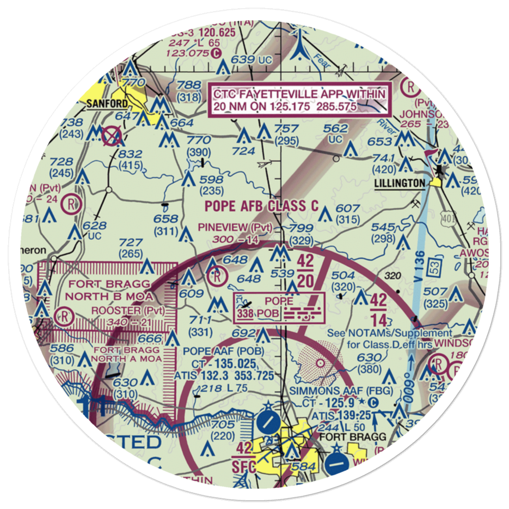 William Irving Lewis Airport (09NC) VFR Sectional Sticker (30 mile) 