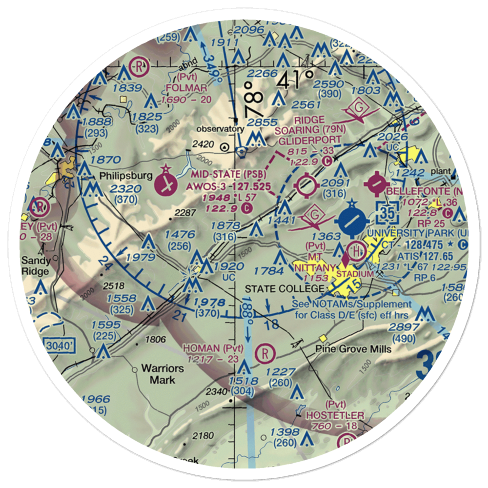 Eagle Field (09PA) VFR Sectional Sticker (30 mile) 