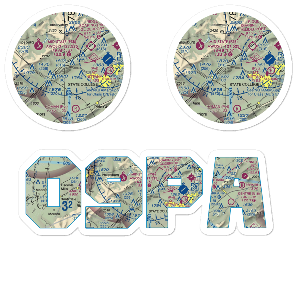 Eagle Field (09PA) VFR Sectional Sticker Pack 