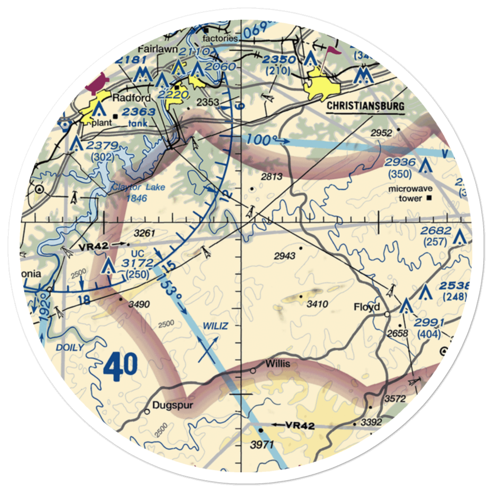 Alum Ridge STOLport (09VA) VFR Sectional Sticker (30 mile) 