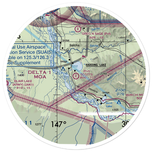 Scotts Airport (0AK0) VFR Sectional Sticker (30 mile)