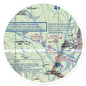 Yentna Bend Strip (0AK2) VFR Sectional Sticker (30 mile)