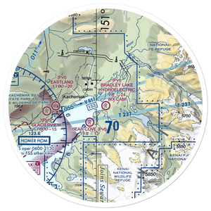 Bradley Lake Hydroelectri Project Airstrip (0AK7) VFR Sectional Sticker (30 mile)
