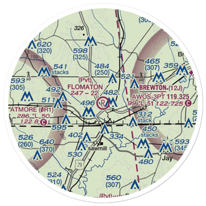 Flomaton Airport (0AL5) VFR Sectional Sticker (20 mile)