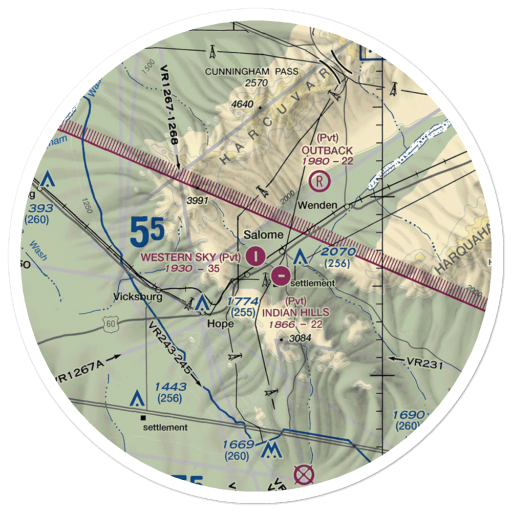 Western Sky Airport (0AZ2) VFR Sectional Sticker (30 mile) 
