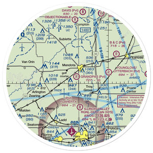 Grandpas' Farm Mendota Airport (IL22) VFR Sectional Sticker (30 mile)