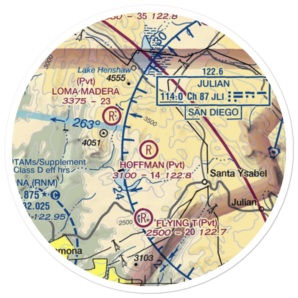 Hoffman Private Airport (0CA5) VFR Sectional Sticker (20 mile) 