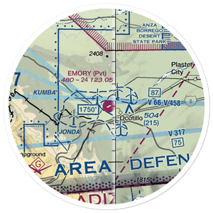 Emory Ranch Airport (0CA6) VFR Sectional Sticker (20 mile)
